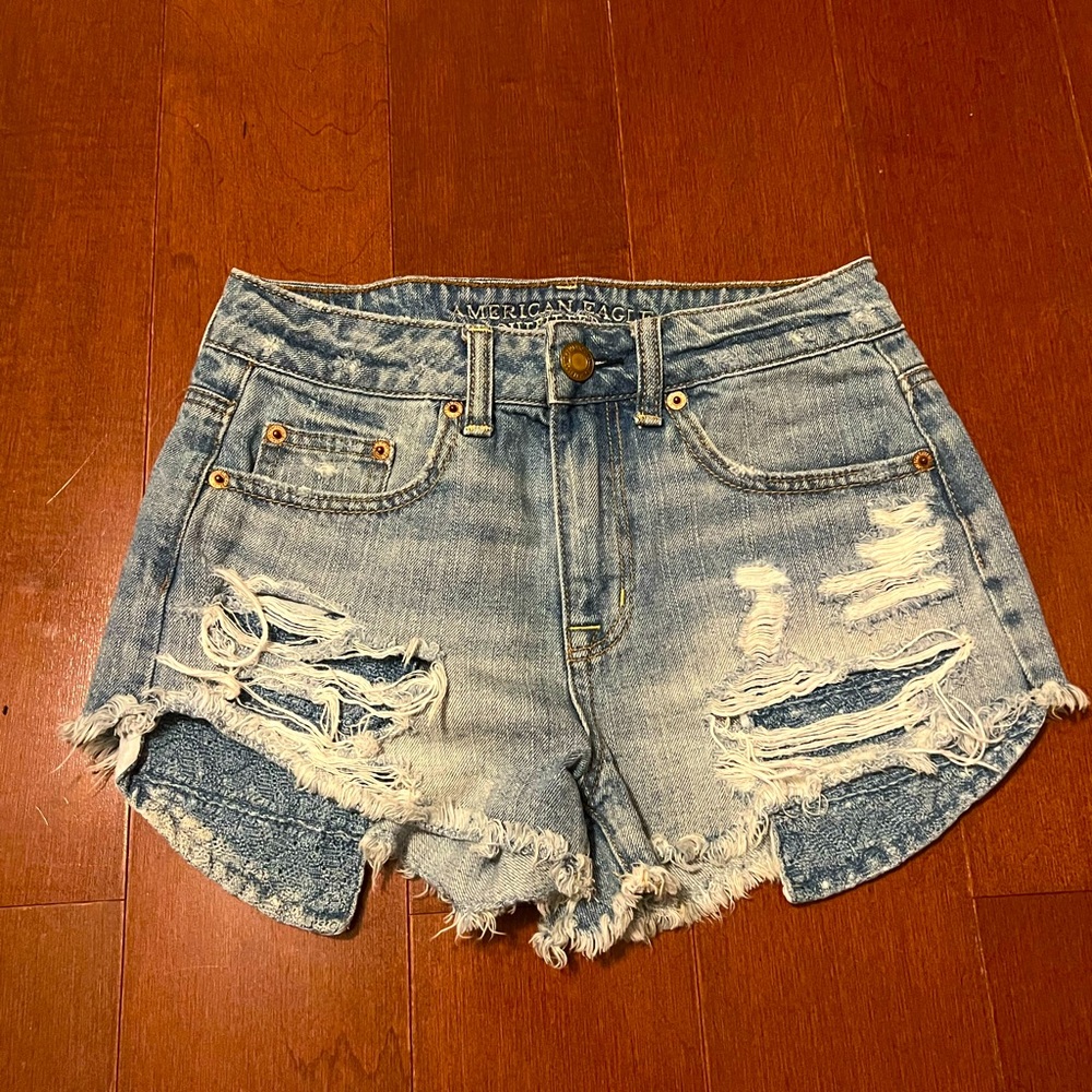 00s American Eagle Distressed Jean Shorts Size 0